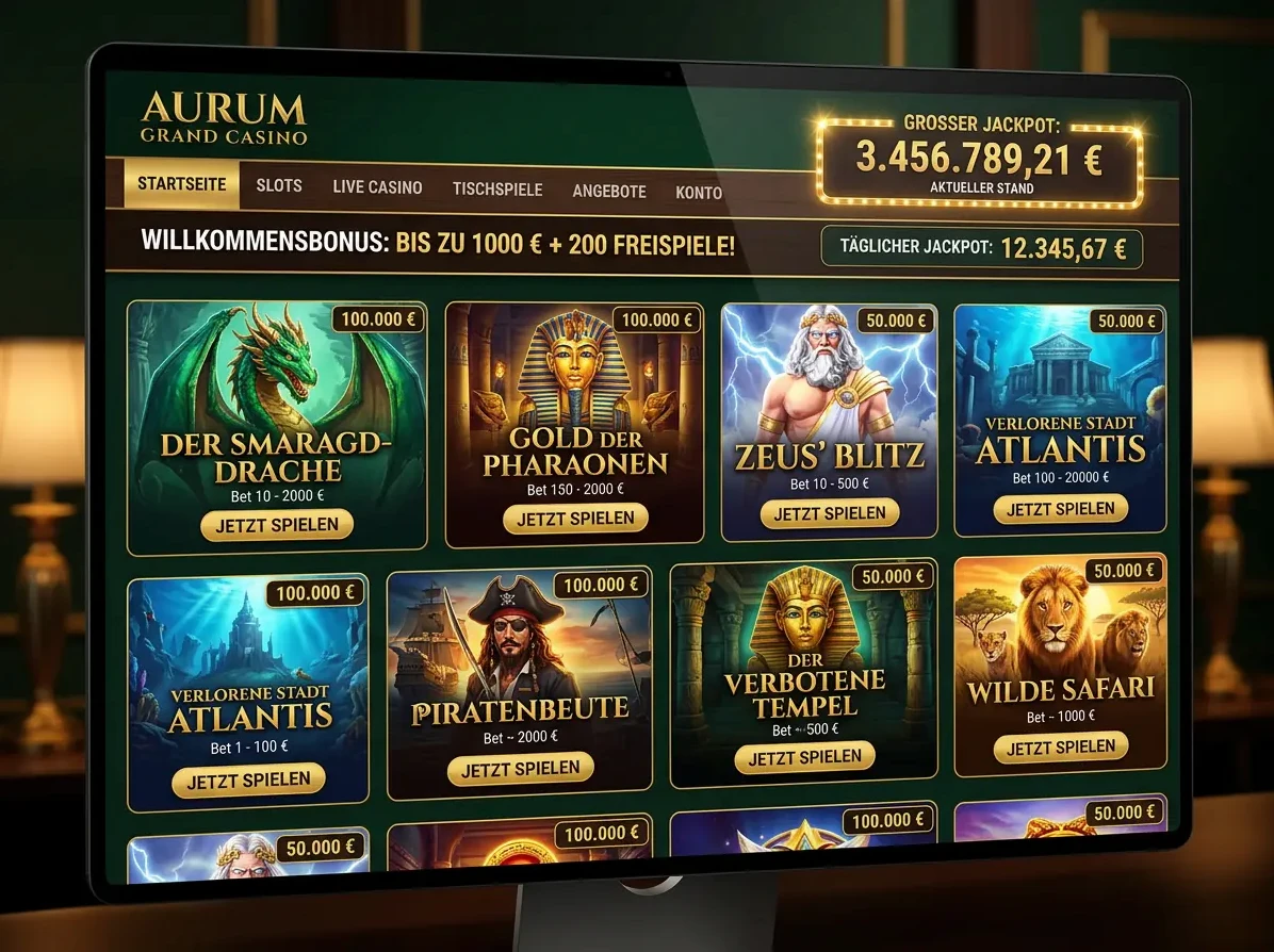Gambloria — Spielsaal und Angebot